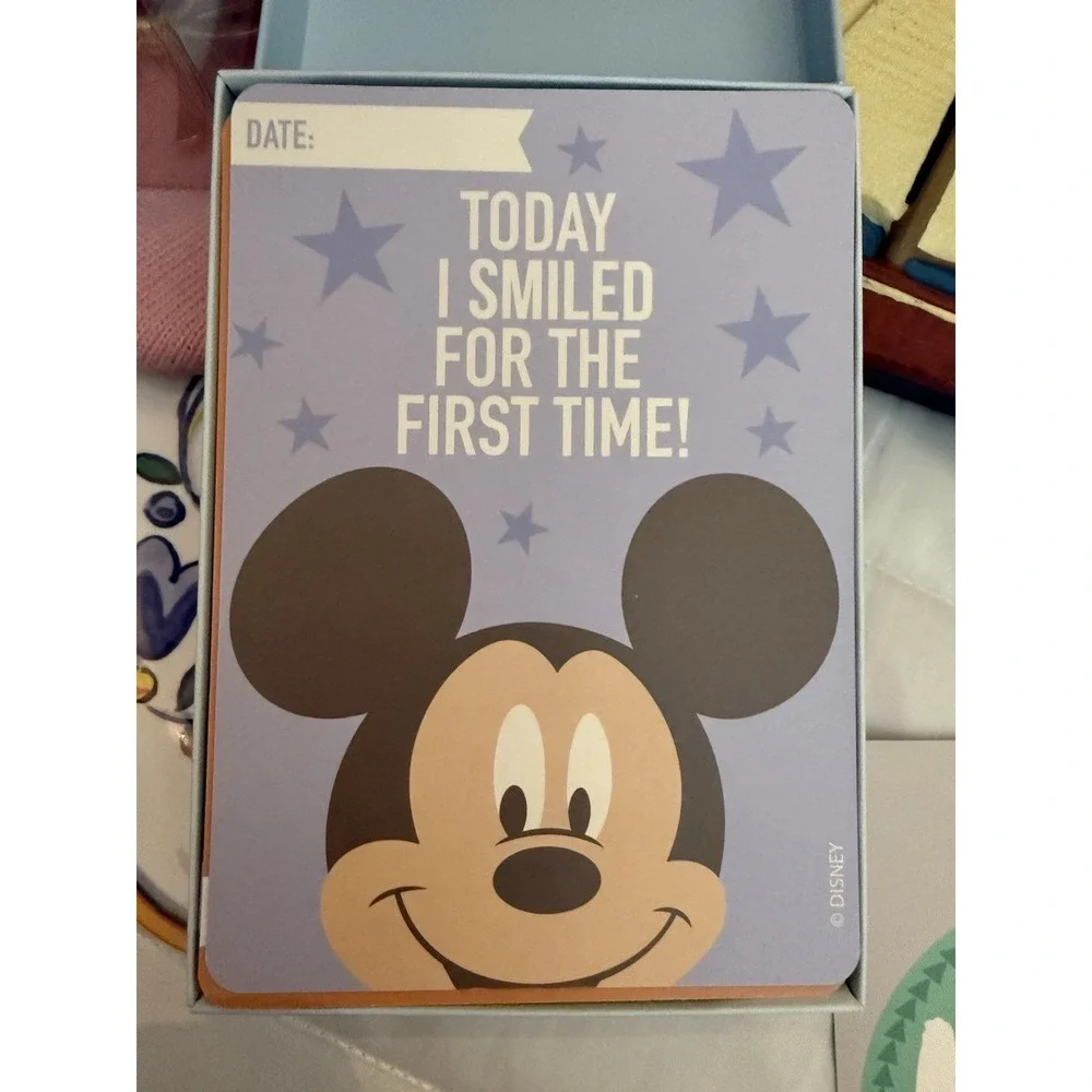 Disney Mickey Mouse First Year Baby Boy Milestone Cards New - Open Box -cute!